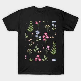 Cutest Flower Hand drawn Seamless Pattern T-Shirt